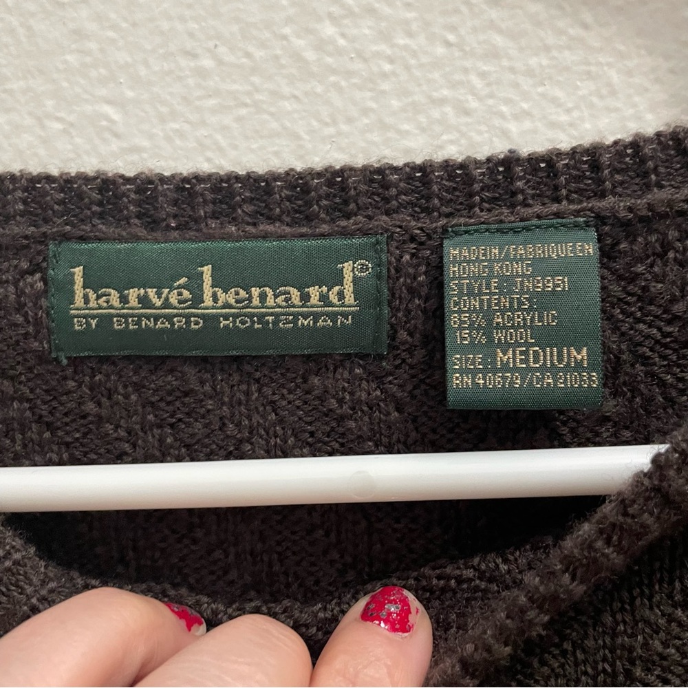 HARVE BENARD by BENARD HOLTZMAN Women’s Brown Wool Blend Sweater. Size M - Picture 4 of 8